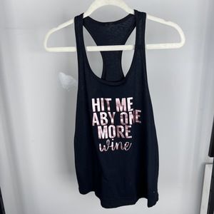 Wine Tank "Hit Me Baby One More Wine" Bachelorette Top Racerback No size tag